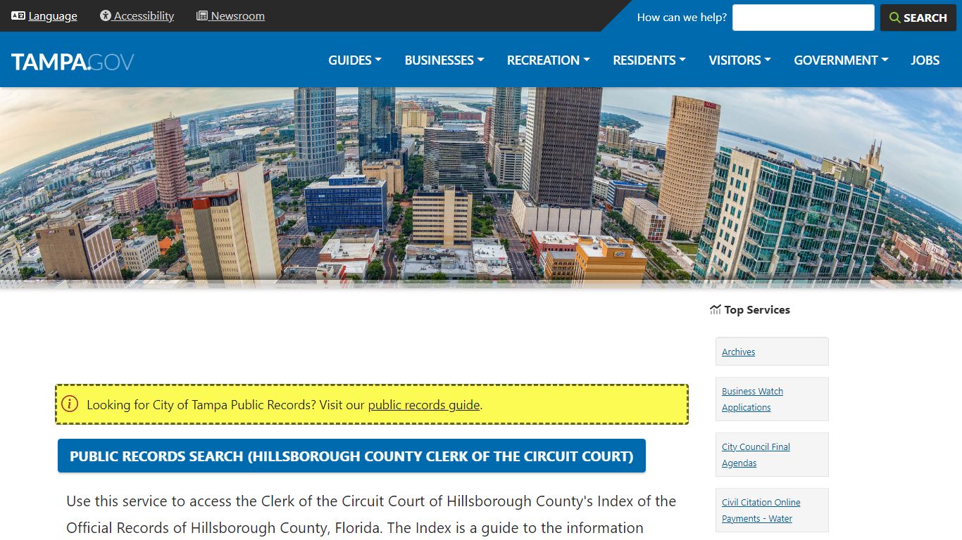 Public Records Search (Hillsborough County Clerk of the Circuit Court ...